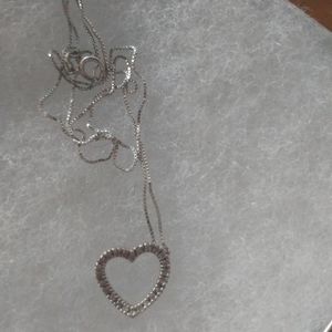 NEW- Sterling Silver Cubic Zirconium Heart Pendant